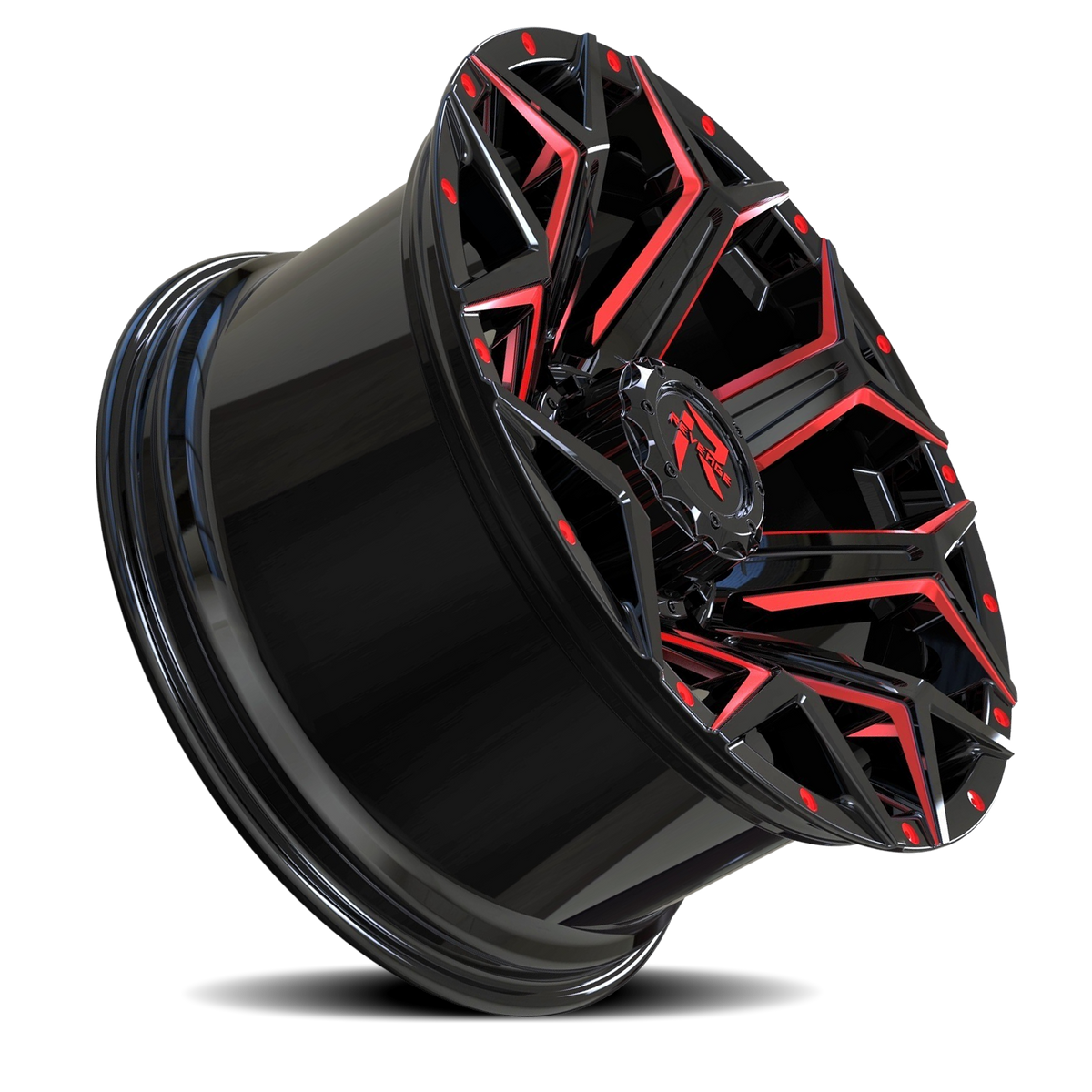 REVENGE OFFROAD RV202 20X10 -19 6X135/6X139.7 BLACK RED MILLED