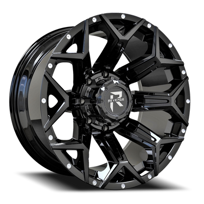 REVENGE OFFROAD RV202 20X10 -19 8X165.1 GLOSS BLACK RIVETS