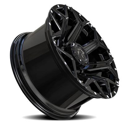 REVENGE OFFROAD RV202 20X10 -19 8X165.1 GLOSS BLACK RIVETS