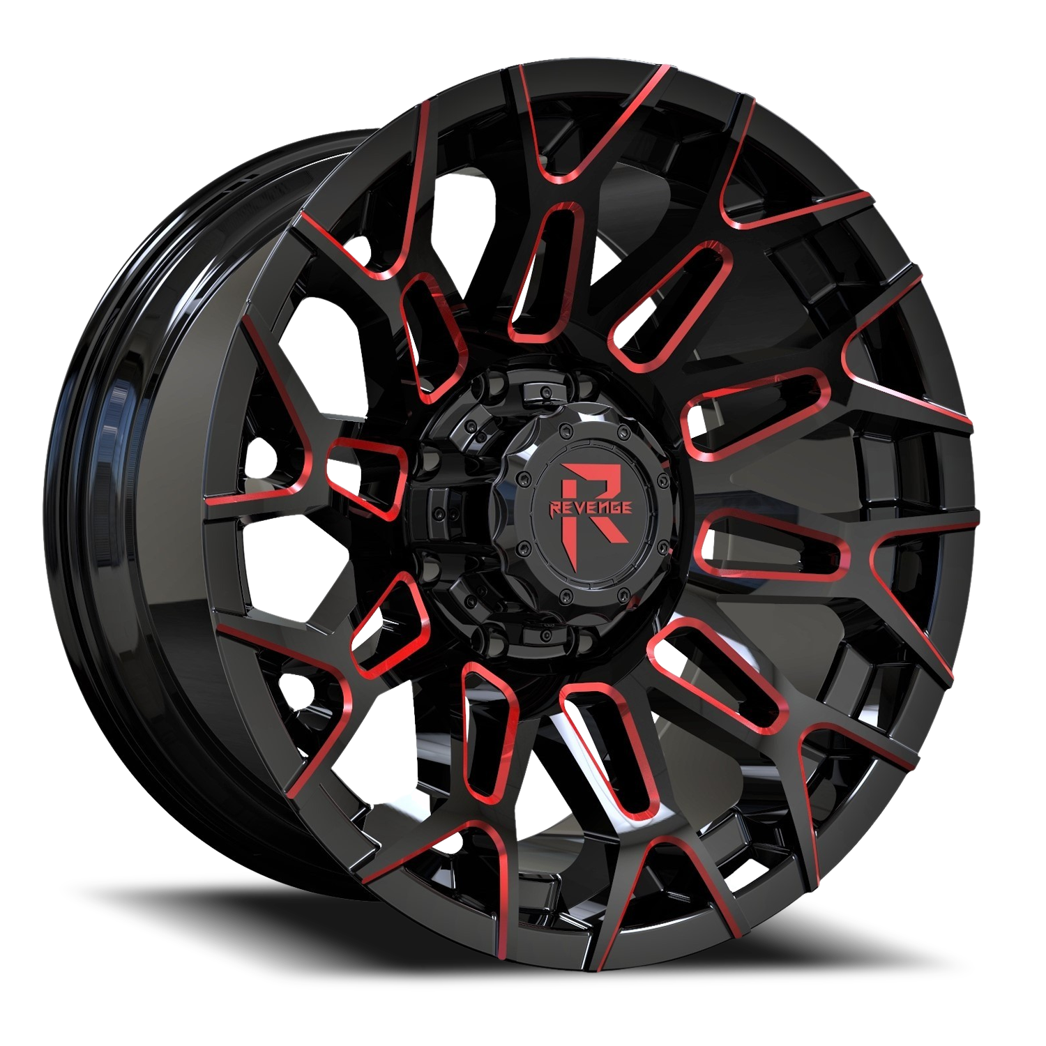 REVENGE OFFROAD RV203 20X10 -19 5X127/5X139.7 BLACK RED MILLED
