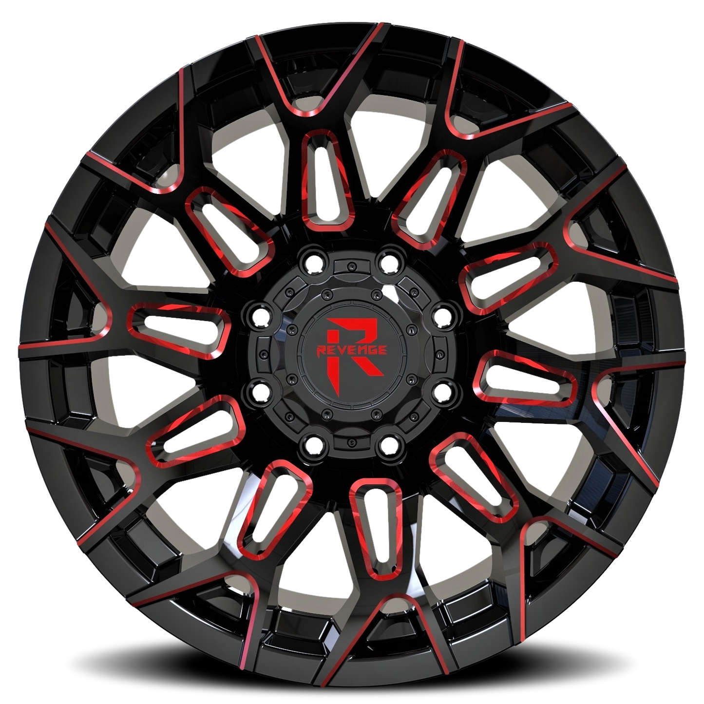 REVENGE OFFROAD RV203 20X10 -19 5X127/5X139.7 BLACK RED MILLED