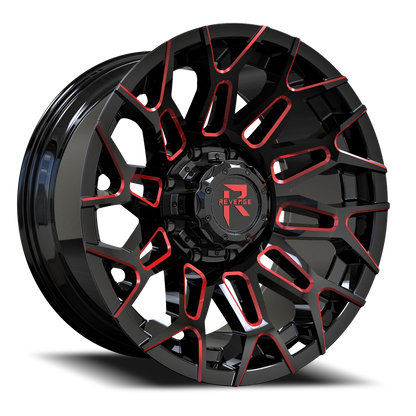REVENGE OFFROAD RV203 20X10 -19 8X165.1 BLACK RED MILLED