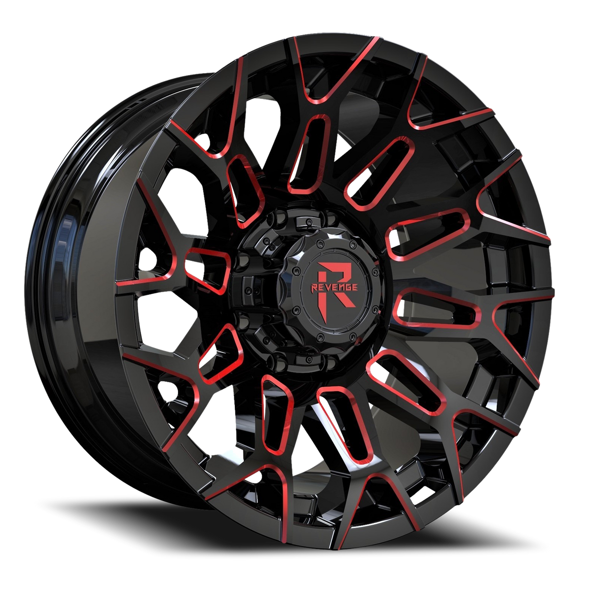 REVENGE OFFROAD RV203 20X10 -19 8X180 BLACK RED MILLED