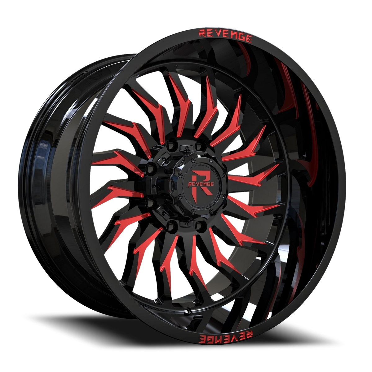 REVENGE OFFROAD RV204 20X10 -19 5X127/5X139.7 BLACK RED MILLED