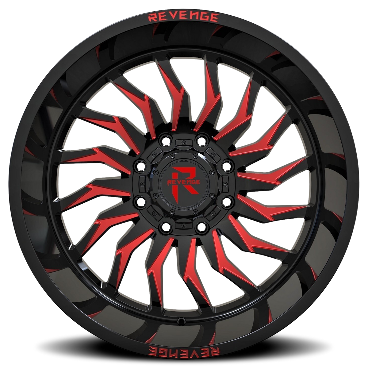 REVENGE OFFROAD RV204 20X10 -19 5X127/5X139.7 BLACK RED MILLED