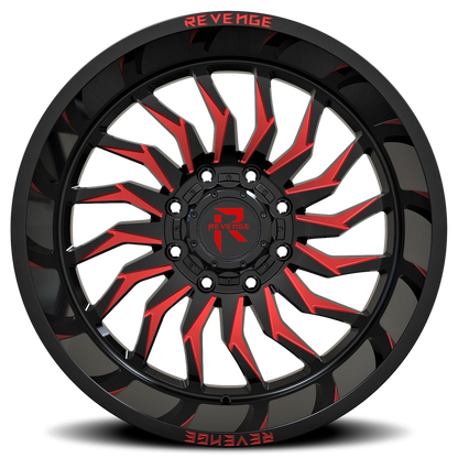 REVENGE OFFROAD RV204 20X10 -19 5X127/5X139.7 BLACK RED MILLED