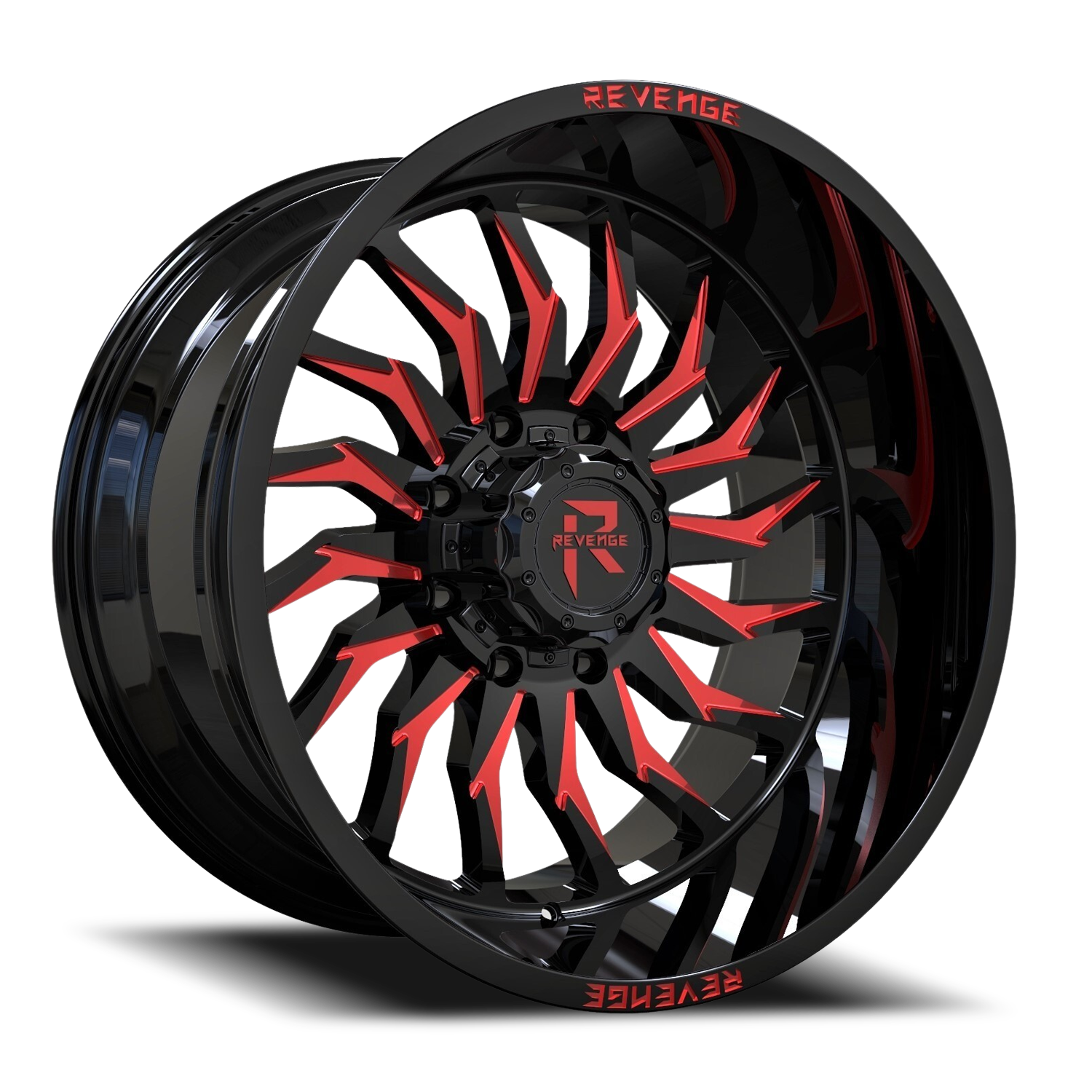 REVENGE OFFROAD RV204 20X9 0 8X180 BLACK RED MILLED