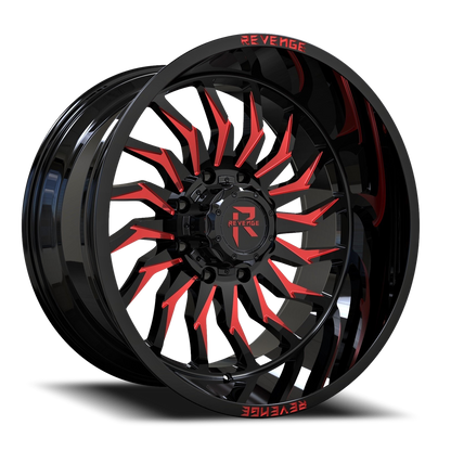 REVENGE OFFROAD RV204 20X9 0 8X180 BLACK RED MILLED