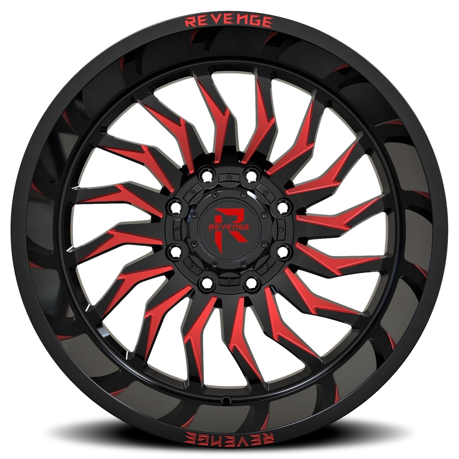 REVENGE OFFROAD RV204 22X12 -44 8X170 BLACK RED MILLED