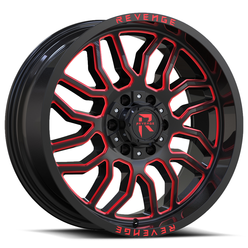 REVENGE OFFROAD RV205 20X10 -19 5X127/5X139.7 BLACK RED MILLED