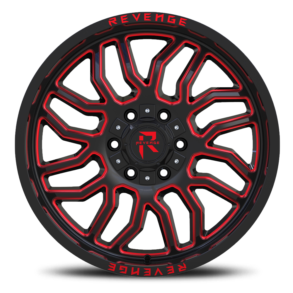 REVENGE OFFROAD RV205 20X10 -19 5X127/5X139.7 BLACK RED MILLED