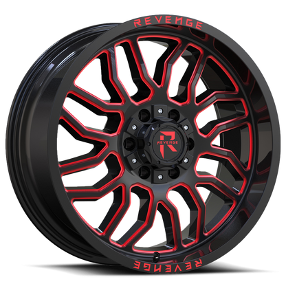 REVENGE OFFROAD RV205 20X9 12 8X165.1 BLACK RED MILLED