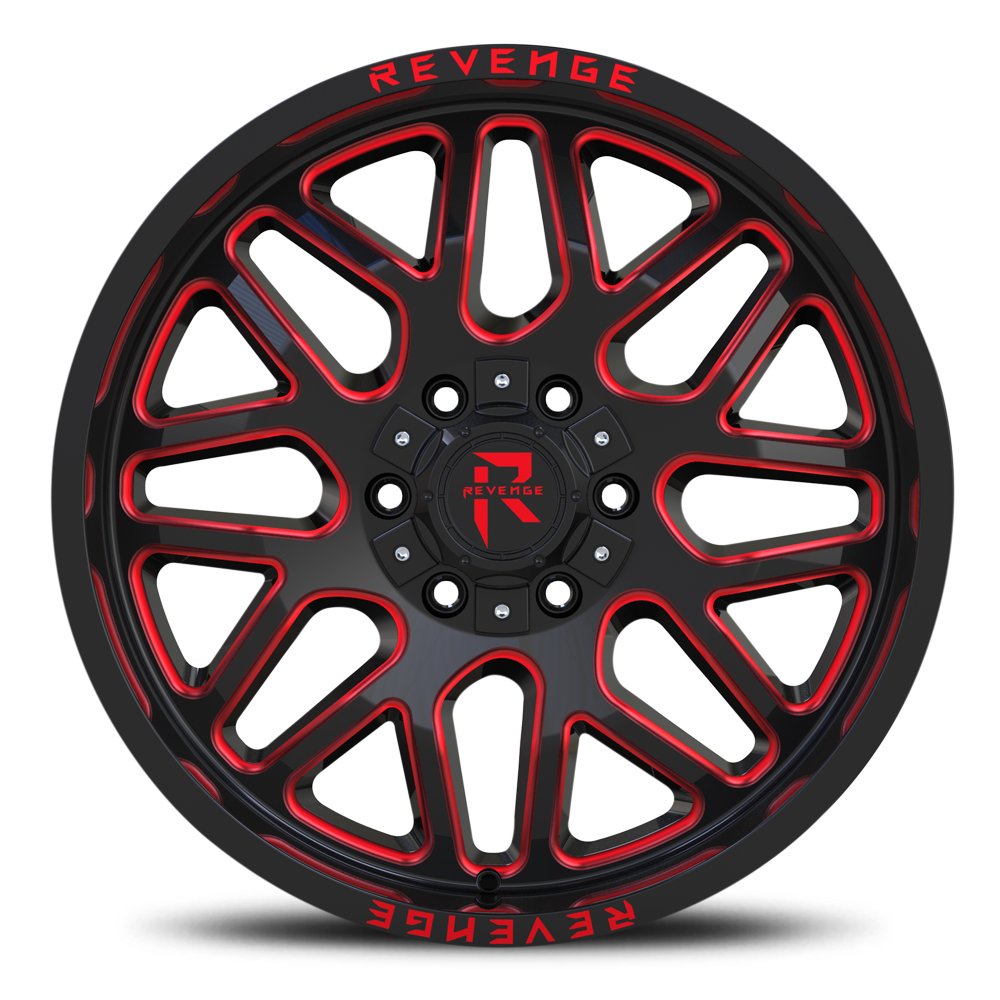REVENGE OFFROAD RV206 20X10 -19 5X127/5X139.7 BLACK RED MILLED
