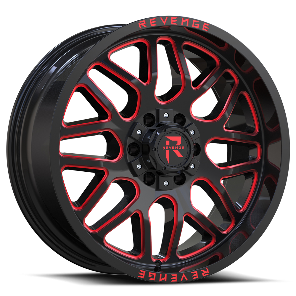 REVENGE OFFROAD RV206 20X10 -19 8X180 BLACK RED MILLED