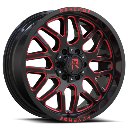 REVENGE OFFROAD RV206 20X9 0 8X170 BLACK RED MILLED