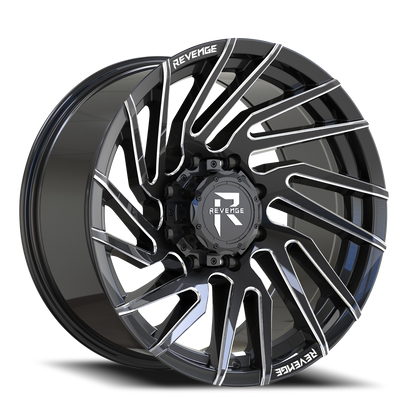 REVENGE OFFROAD RV207 20X9 0 8X180 BLACK MILLED