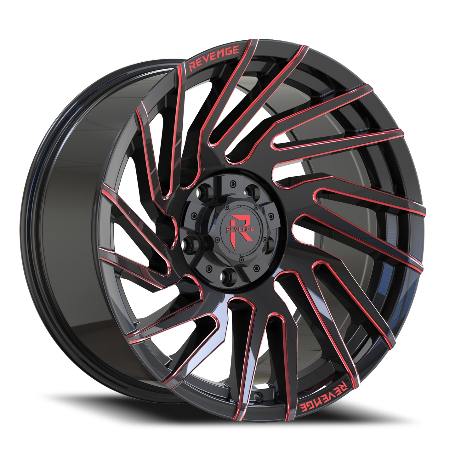 REVENGE OFFROAD RV207 20X10 -19 5X127/5X139.7 BLACK RED MILLED