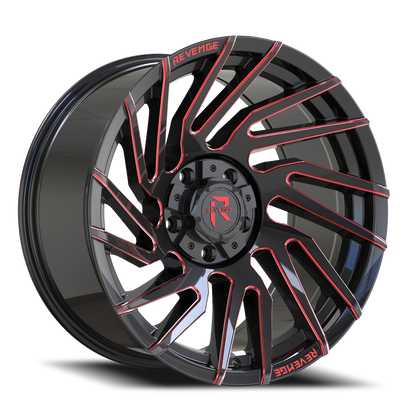 REVENGE OFFROAD RV207 20X10 -19 5X127/5X139.7 BLACK RED MILLED