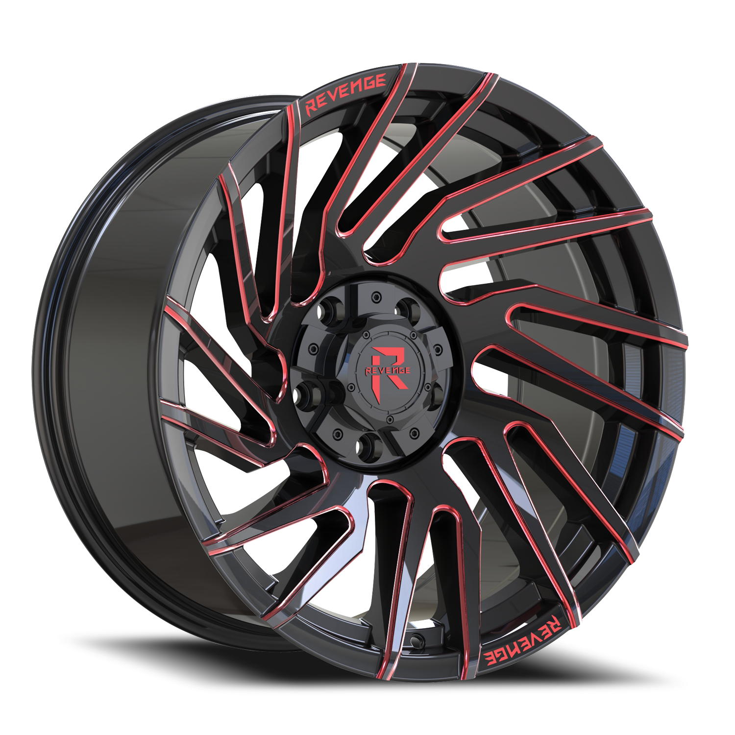 REVENGE OFFROAD RV207 24X10 -19 5X127/5X139.7 BLACK RED MILLED