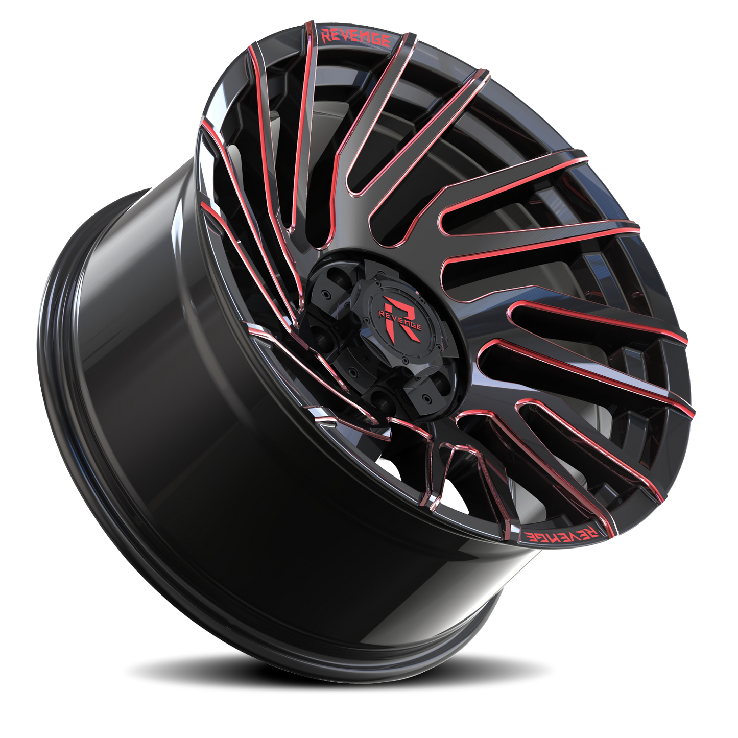 REVENGE OFFROAD RV207 22X10 -19 5X127/5X139.7 BLACK RED MILLED