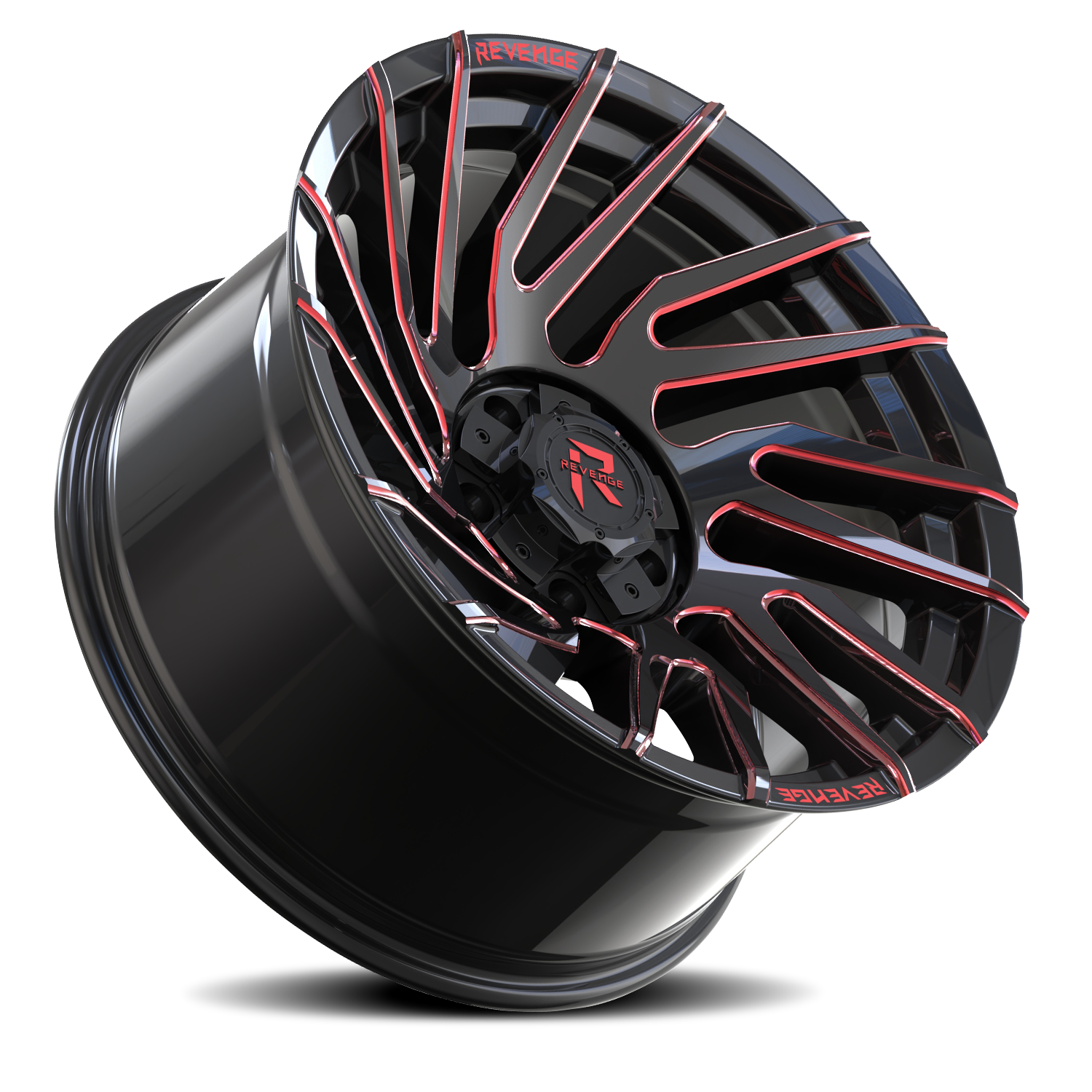 REVENGE OFFROAD RV207 22X10 -19 5X127/5X139.7 BLACK RED MILLED