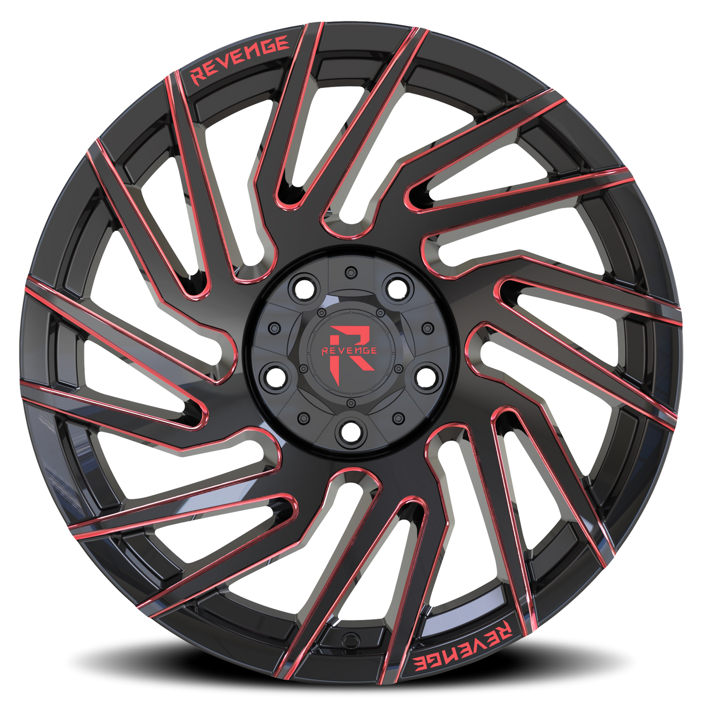 REVENGE OFFROAD RV207 20X10 -19 5X127/5X139.7 BLACK RED MILLED