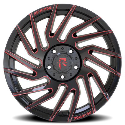 REVENGE OFFROAD RV207 20X10 -19 5X127/5X139.7 BLACK RED MILLED