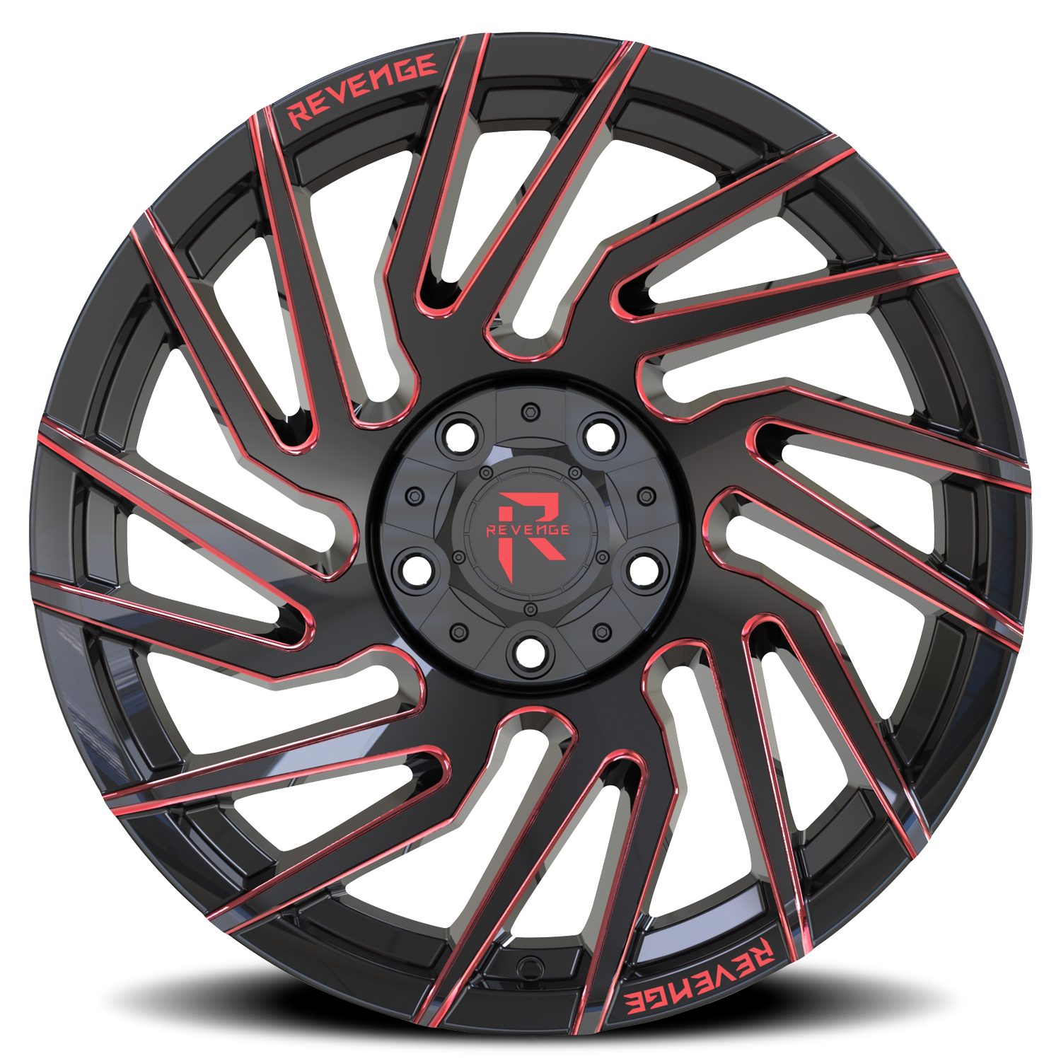 REVENGE OFFROAD RV207 24X10 -19 5X127/5X139.7 BLACK RED MILLED