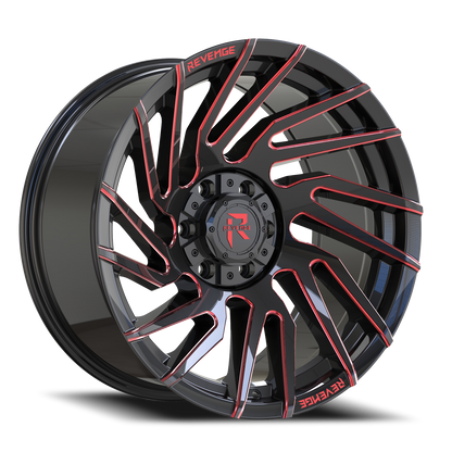 REVENGE OFFROAD RV207 20X9 0 6X135/6X139.7 BLACK RED MILLED