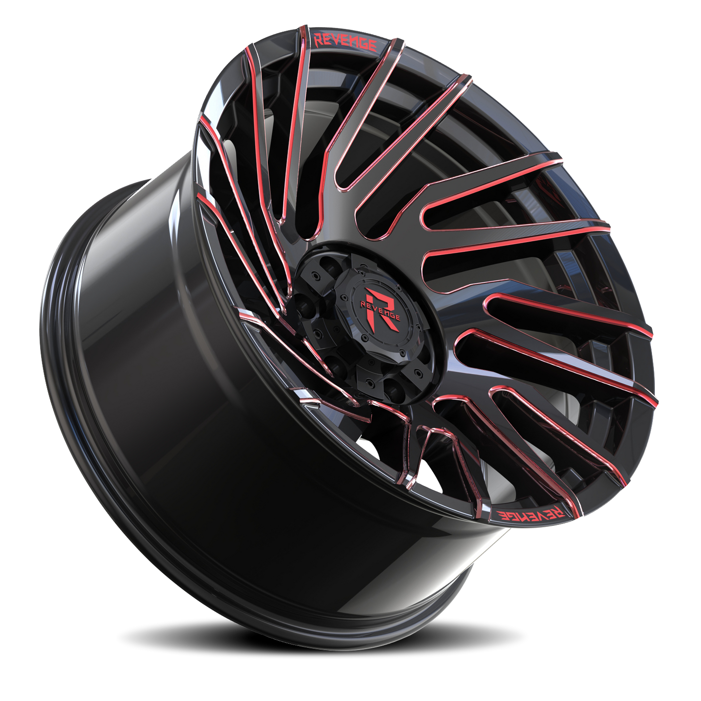 REVENGE OFFROAD RV207 24X10 -19 6X135/6X139.7 BLACK RED MILLED