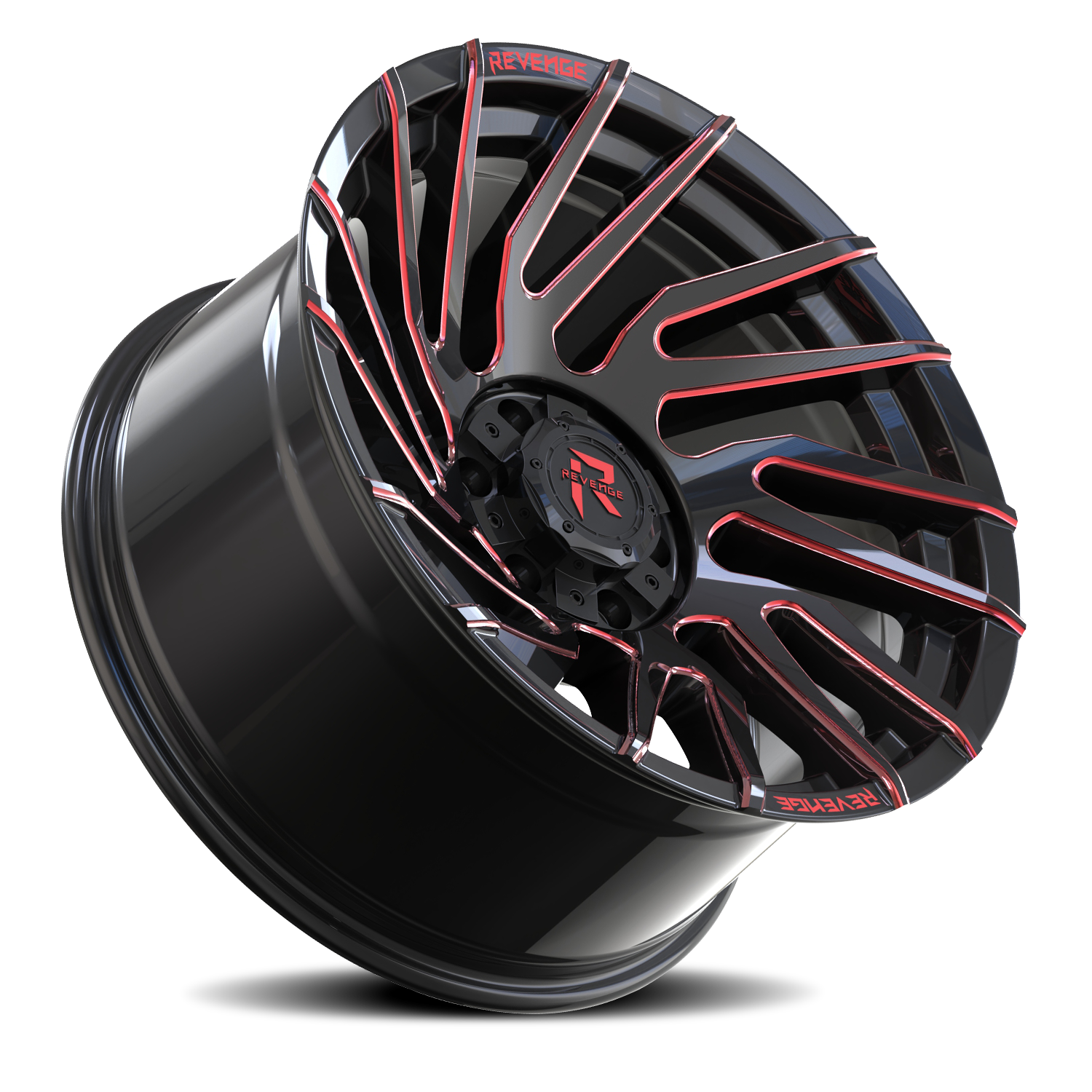 REVENGE OFFROAD RV207 24X10 -19 6X135/6X139.7 BLACK RED MILLED