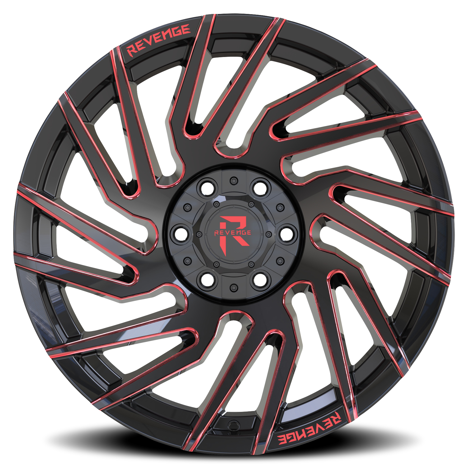 REVENGE OFFROAD RV207 20X9 0 6X135/6X139.7 BLACK RED MILLED