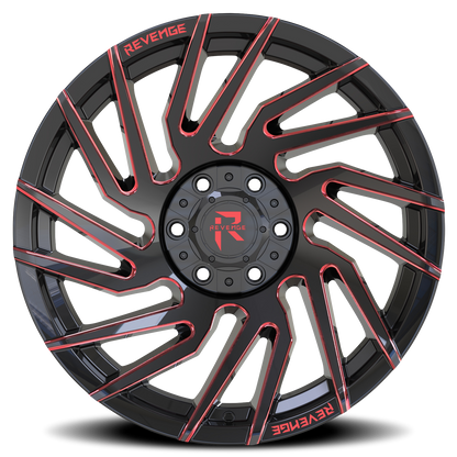 REVENGE OFFROAD RV207 20X9 0 6X135/6X139.7 BLACK RED MILLED