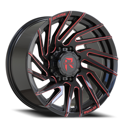 REVENGE OFFROAD RV207 22X10 -19 8X180 BLACK RED MILLED