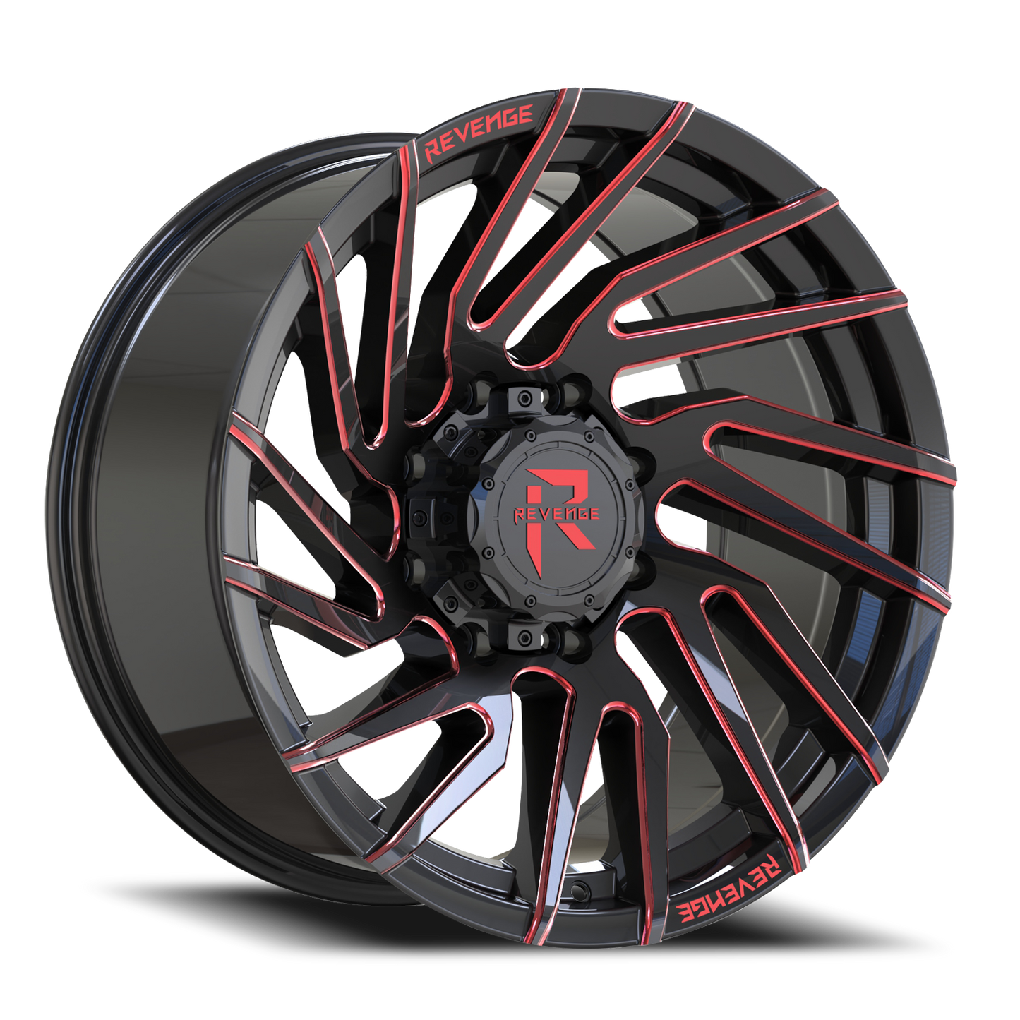 REVENGE OFFROAD RV207 20X9 0 8X165.1 BLACK RED MILLED