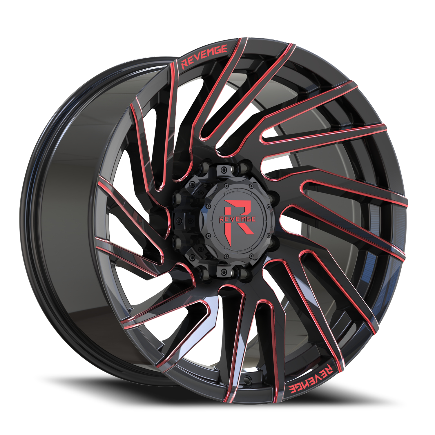 REVENGE OFFROAD RV207 20X9 0 8X165.1 BLACK RED MILLED