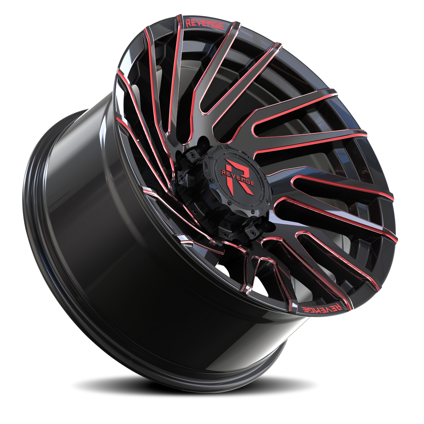 REVENGE OFFROAD RV207 20X9 0 8X180 BLACK RED MILLED
