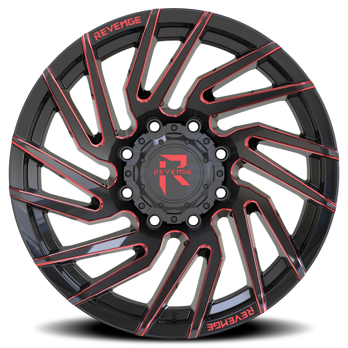 REVENGE OFFROAD RV207 20X9 0 8X165.1 BLACK RED MILLED
