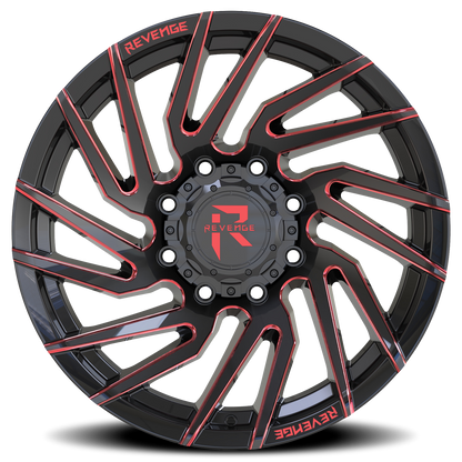 REVENGE OFFROAD RV207 20X9 0 8X165.1 BLACK RED MILLED