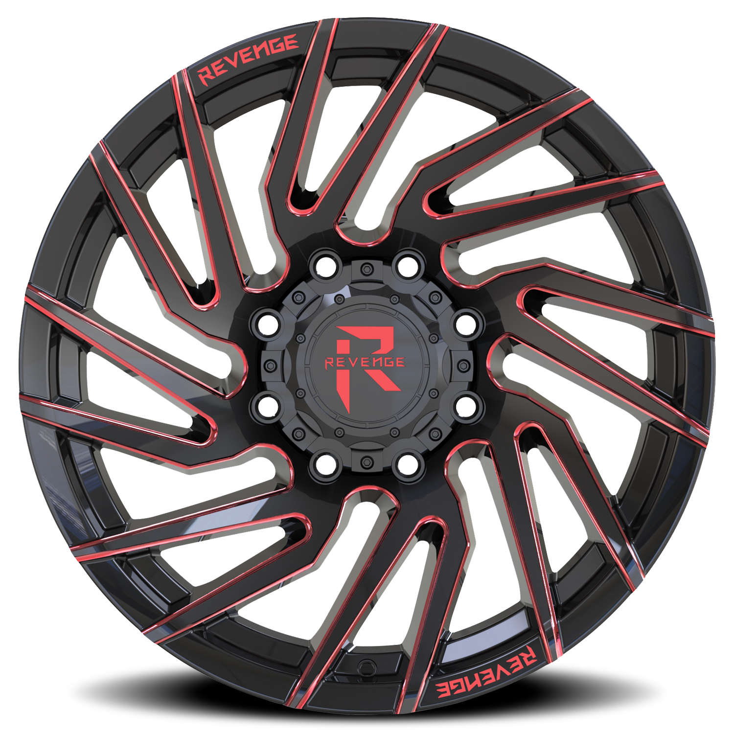 REVENGE OFFROAD RV207 22X10 -19 8X180 BLACK RED MILLED