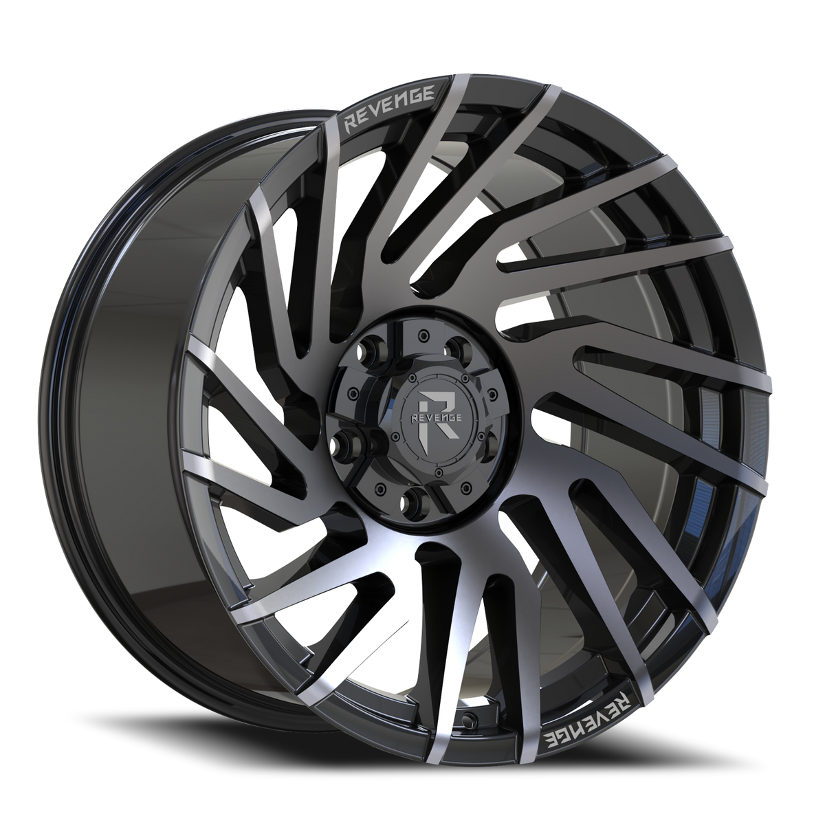 REVENGE OFFROAD RV207 20X9 0 5X127/5X139.7 GLOSS BLACK MACHINED TITANIUM DOUBLE DARK TINT