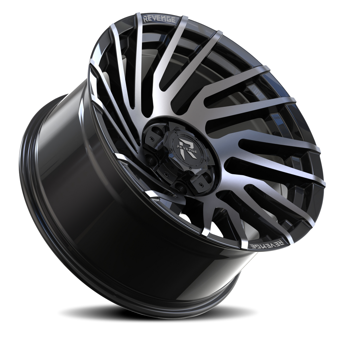 REVENGE OFFROAD RV207 20X10 -19 5X127/5X139.7 GLOSS BLACK MACHINED TITANIUM DOUBLE DARK TINT