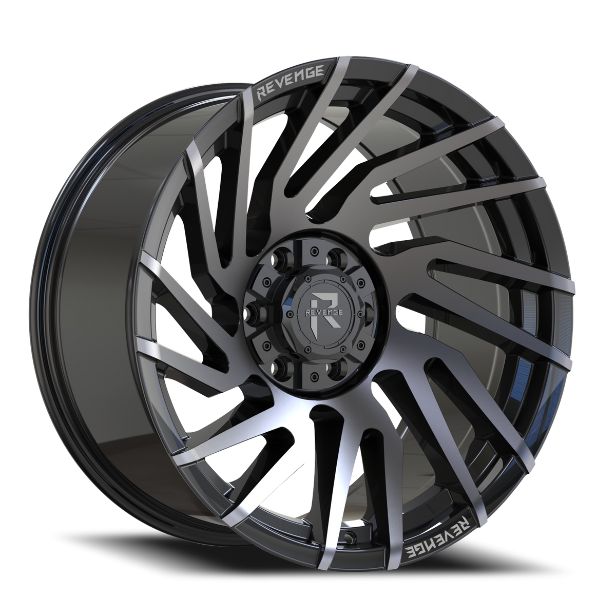 REVENGE OFFROAD RV207 20X10 -19 6X135/6X139.7 GLOSS BLACK MACHINED TITANIUM DOUBLE DARK TINT