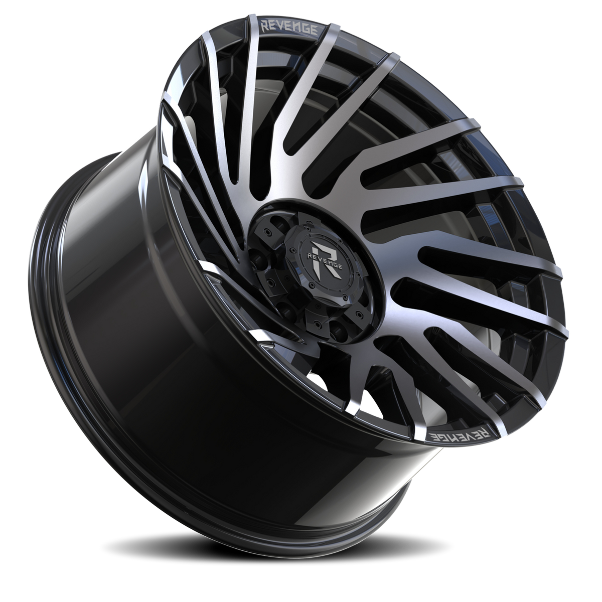 REVENGE OFFROAD RV207 20X9 0 6X135/6X139.7 GLOSS BLACK MACHINED TITANIUM DOUBLE DARK TINT