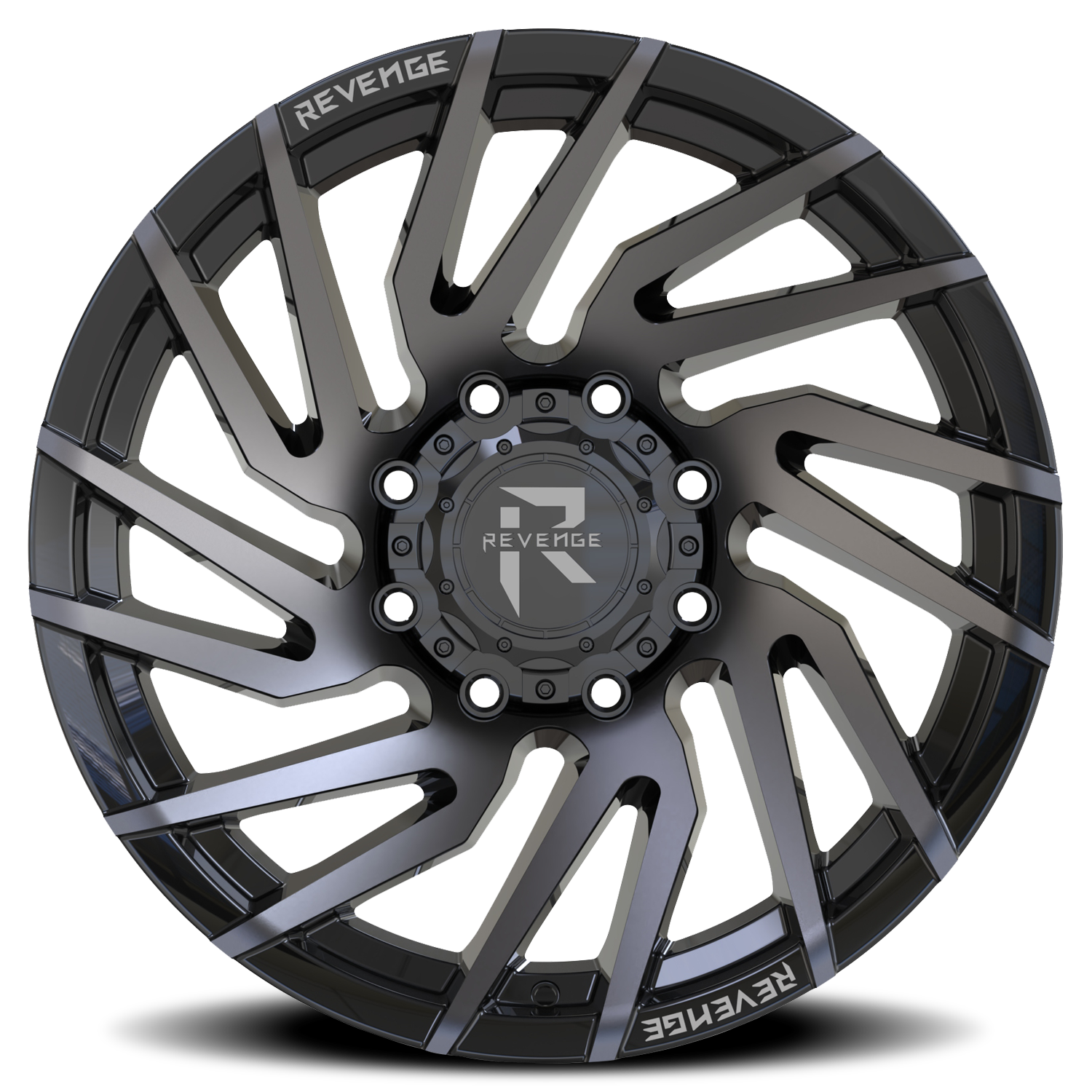 REVENGE OFFROAD RV207 20X10 -19 8X165.1 GLOSS BLACK MACHINED TITANIUM DOUBLE DARK TINT