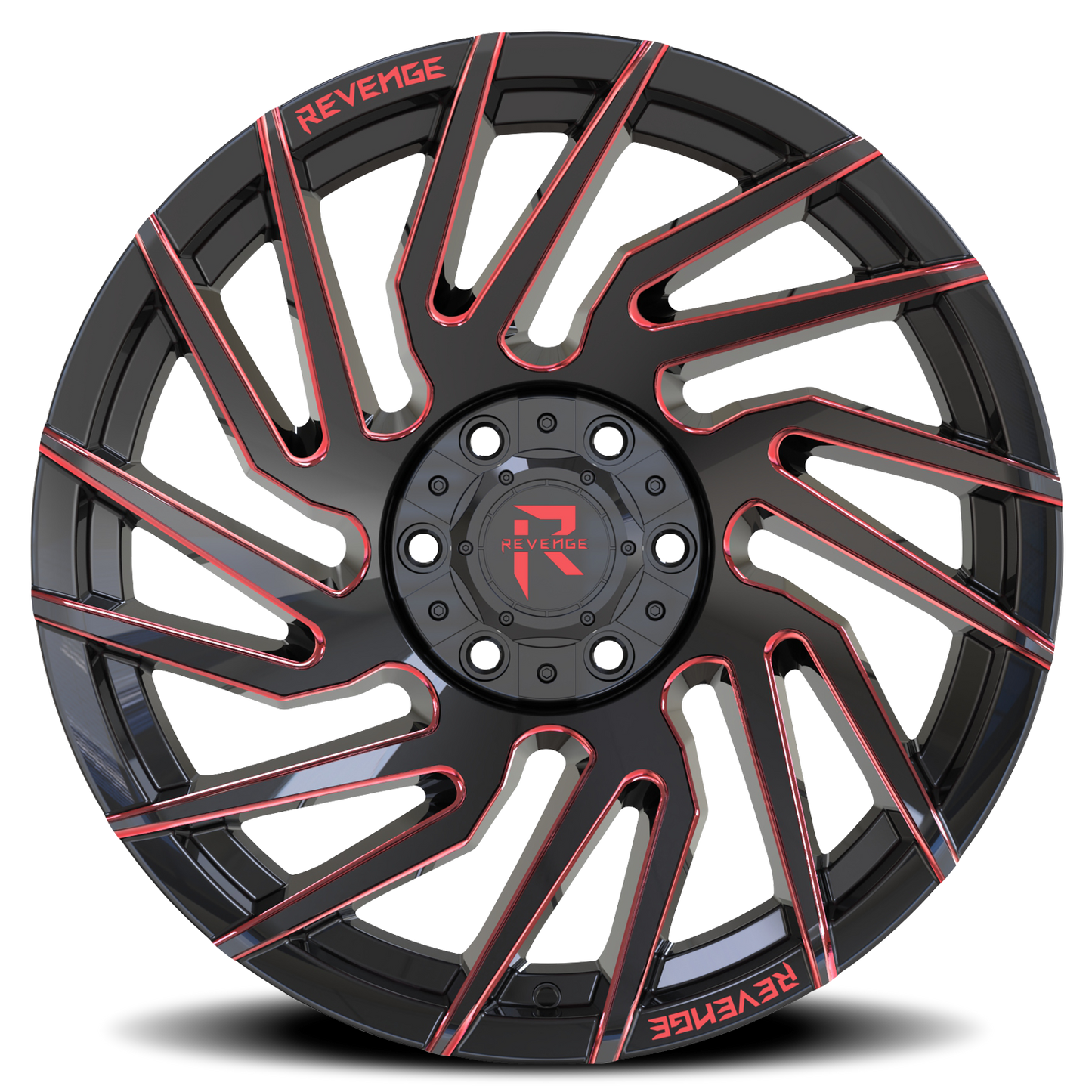 REVENGE OFFROAD RV207 22X10 -19 6X135/6X139.7 BLACK RED MILLED