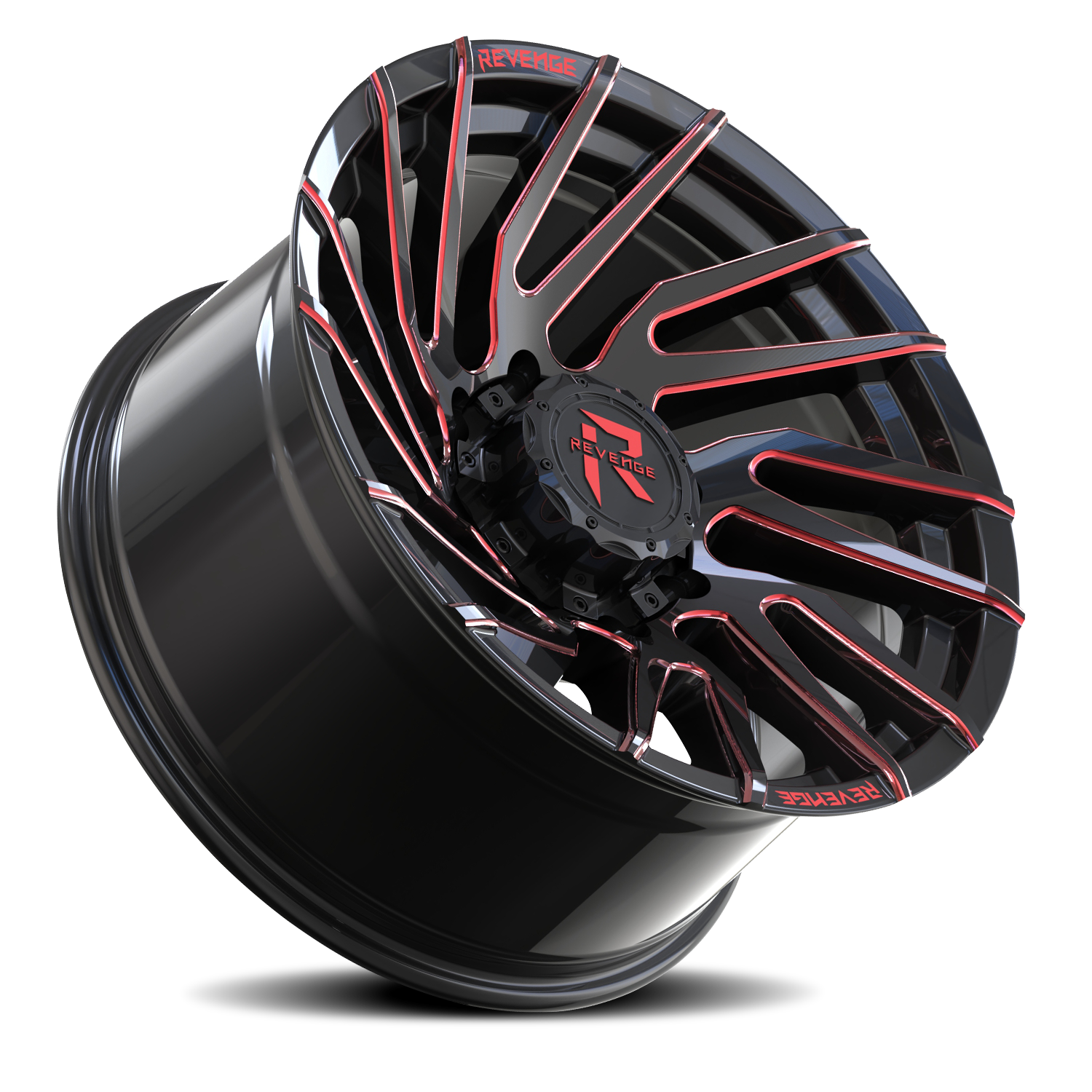 REVENGE OFFROAD RV207 22X10 -19 8X180 BLACK RED MILLED