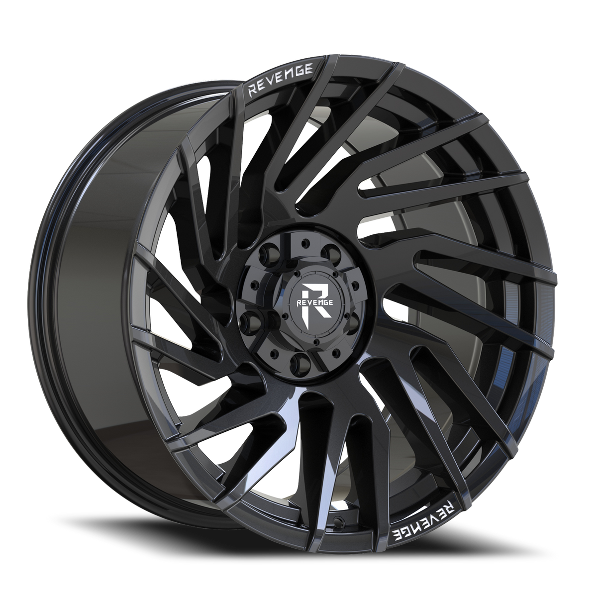 REVENGE OFFROAD RV207 20X10 -19 5X127/5X139.7 GLOSS BLACK RIVETS
