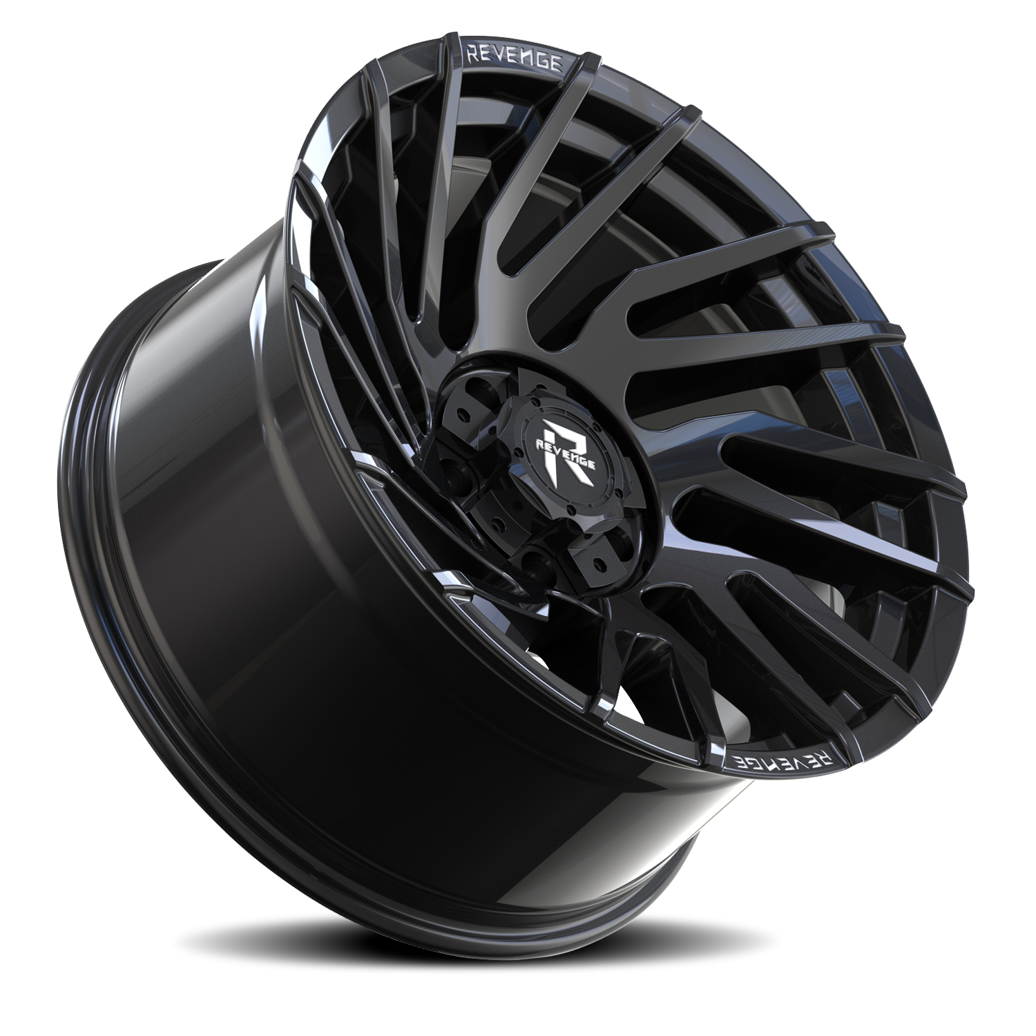 REVENGE OFFROAD RV207 20X9 0 5X127/5X139.7 GLOSS BLACK RIVETS