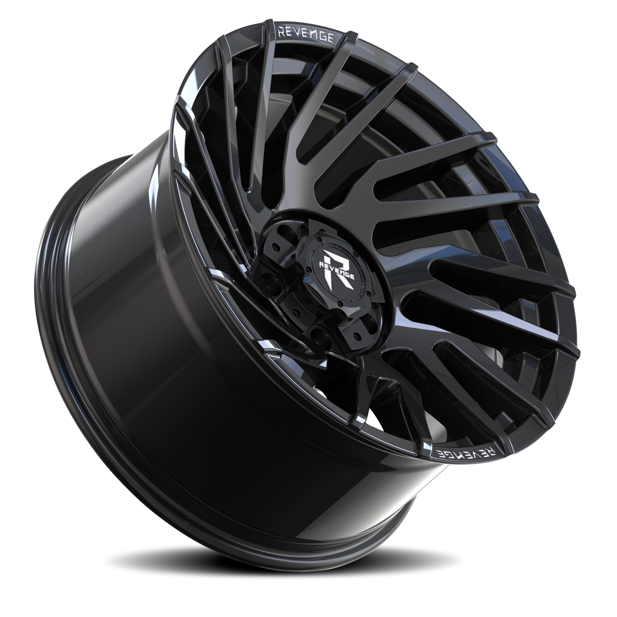 REVENGE OFFROAD RV207 22X10 -19 5X127/5X139.7 GLOSS BLACK RIVETS